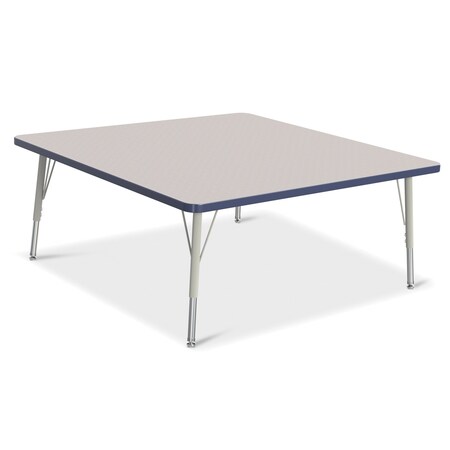 Jonti-Craft Berries Square Activity Table, 48 in. x 48 in., E-height, Freckled Gray/Navy/Gray 6418JCE112